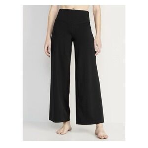 Old Navy Active Powerchill Extra High Rise Wide Leg Womens Sz MP  Black Comfort